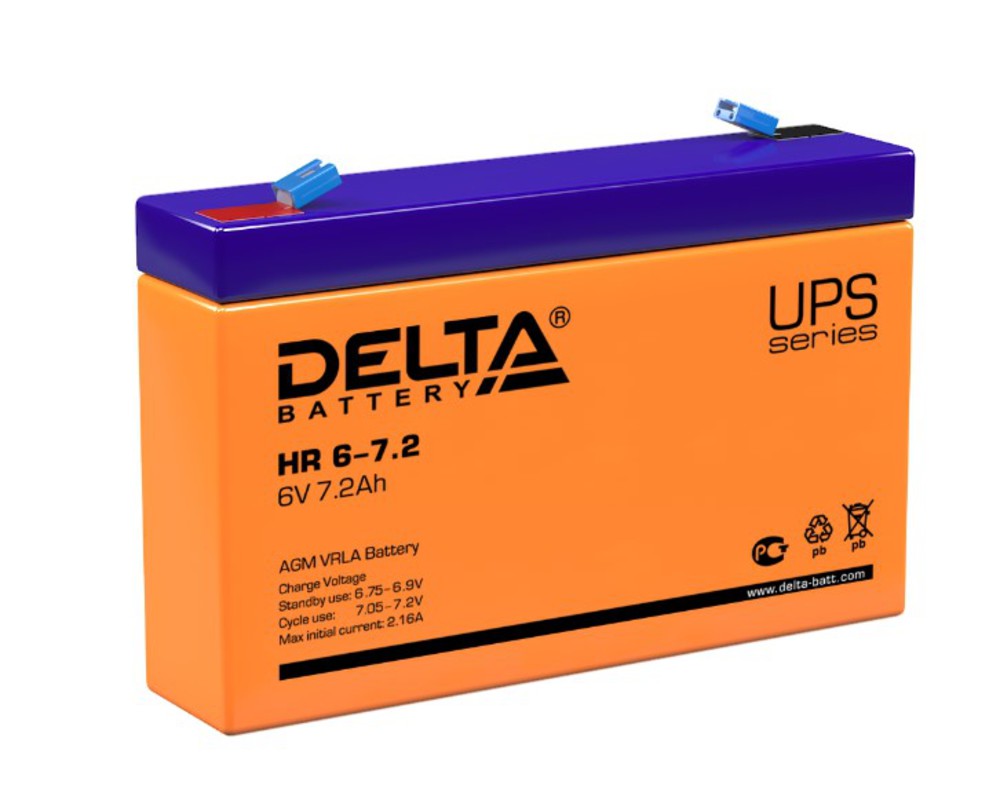 Аккумуляторная батарея Delta HR 6-7.2 (6V / 7.2Ah)