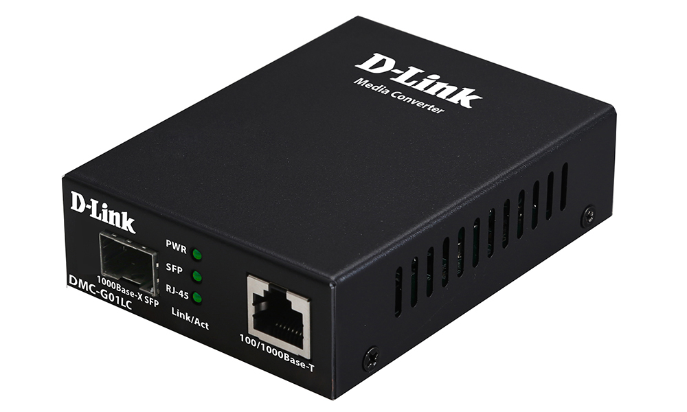 DMC-G01LC/C1A - Медиаконвертер с 1 портом 100/1000Base-T и 1 портом 1000Base-X SFP, D-Link