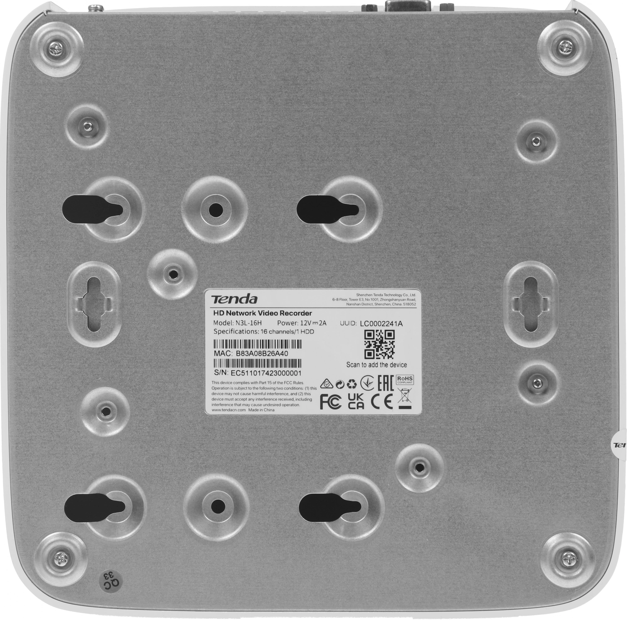Видеорегистратор Tenda NVR N3L-16H