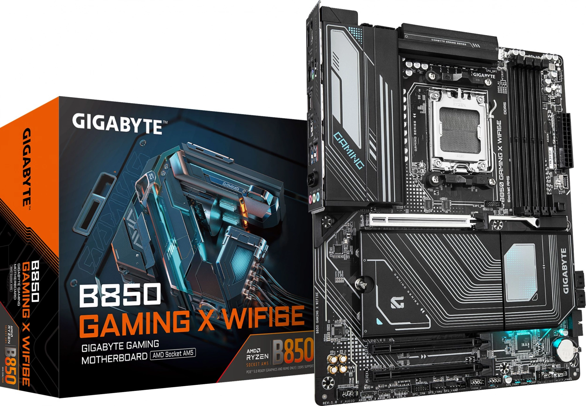 Материнская плата Gigabyte B850 GAMING X WIFI6E Socket AM5 AMD B850 4xDDR5 ATX AC`97 8ch(7.1) 2.5Gg RAID+DP