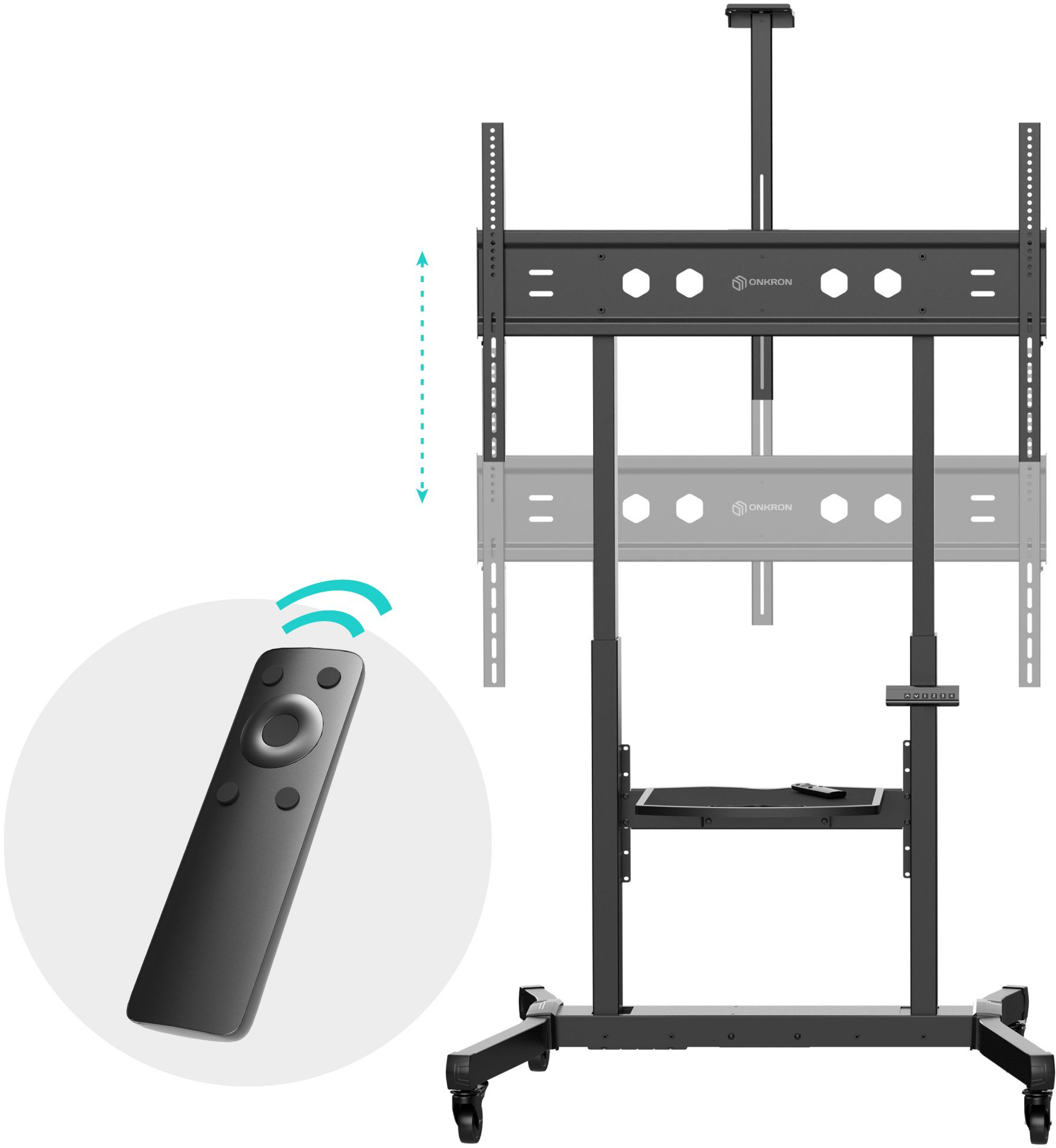 Стойка для телевизора Onkron TS1991 eLift черный 50"-100" макс.130кг напольный наклон (моторизованный лифт)