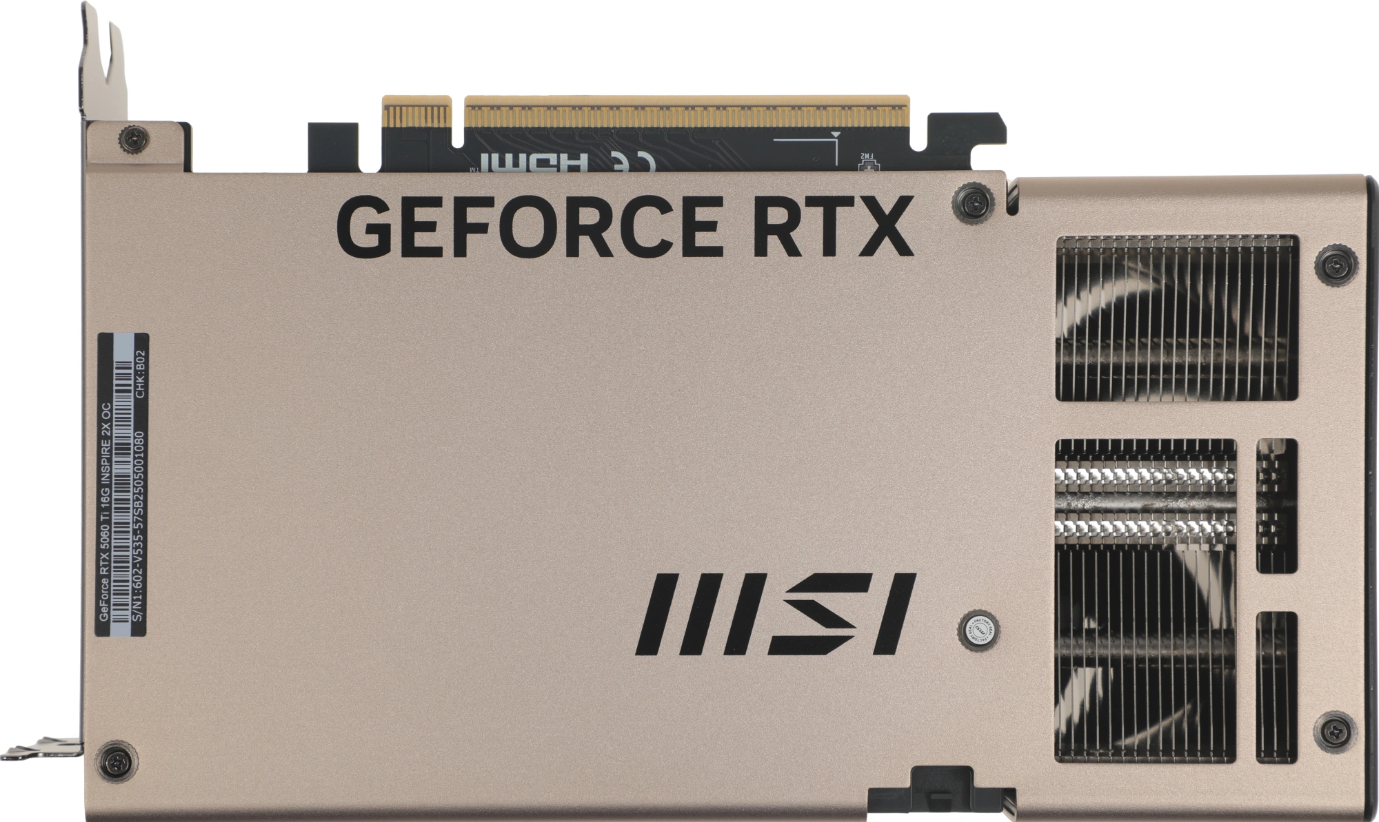 Видеокарта MSI PCI-E 5.0 RTX 5060 TI 16G INSPIRE 2X OC NVIDIA GeForce RTX 5060TI 16Gb 128bit GDDR7 2617/28000 HDMIx1 DPx3 HDCP Ret