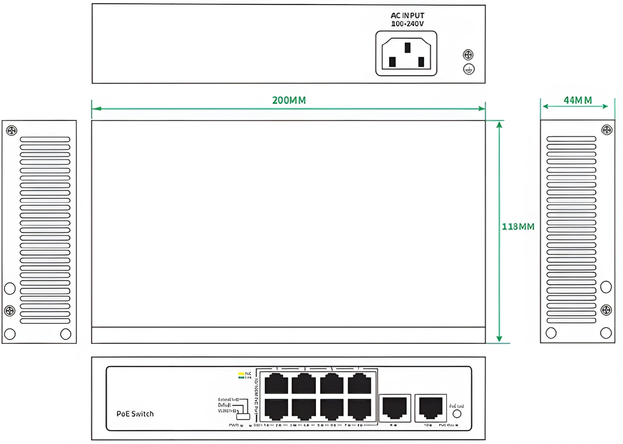 Коммутатор Tiandy TC-P3S010 F/0820/AT/90