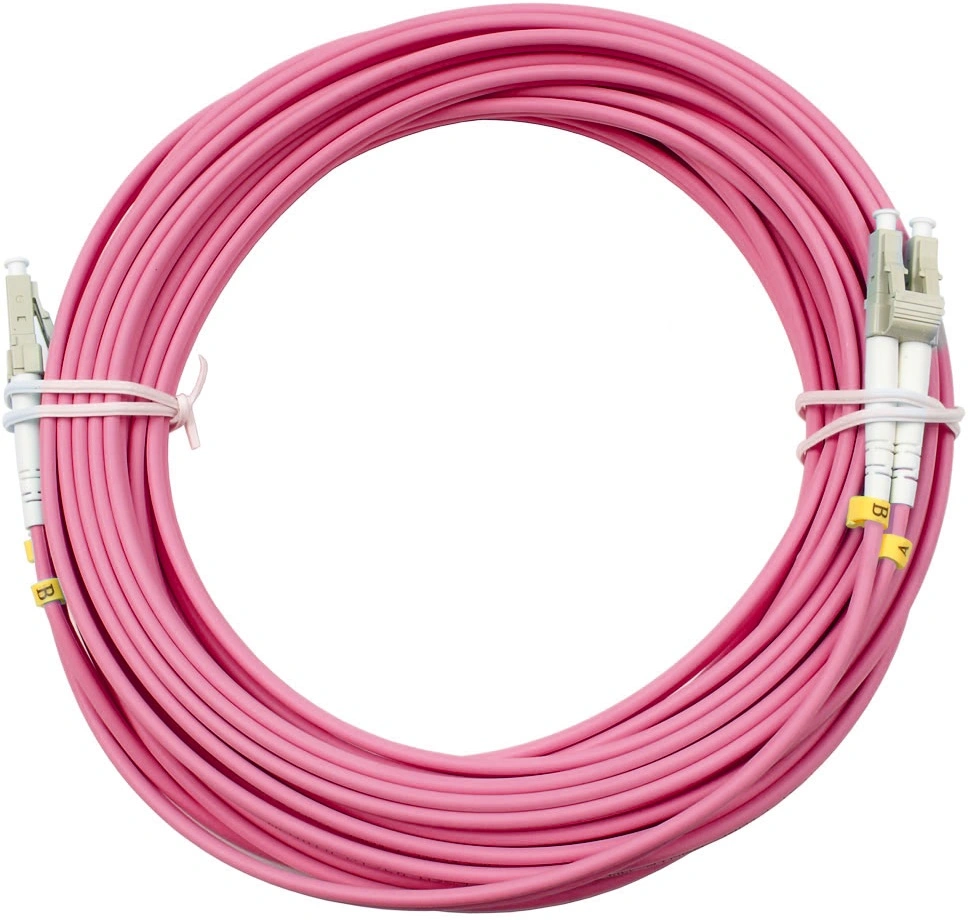Патч-корд Cabeus FOP-50-OM4-LC-LC-10M 2x50/125 OM4 LC дуплекс-LC дуплекс 10м LSZH розовый