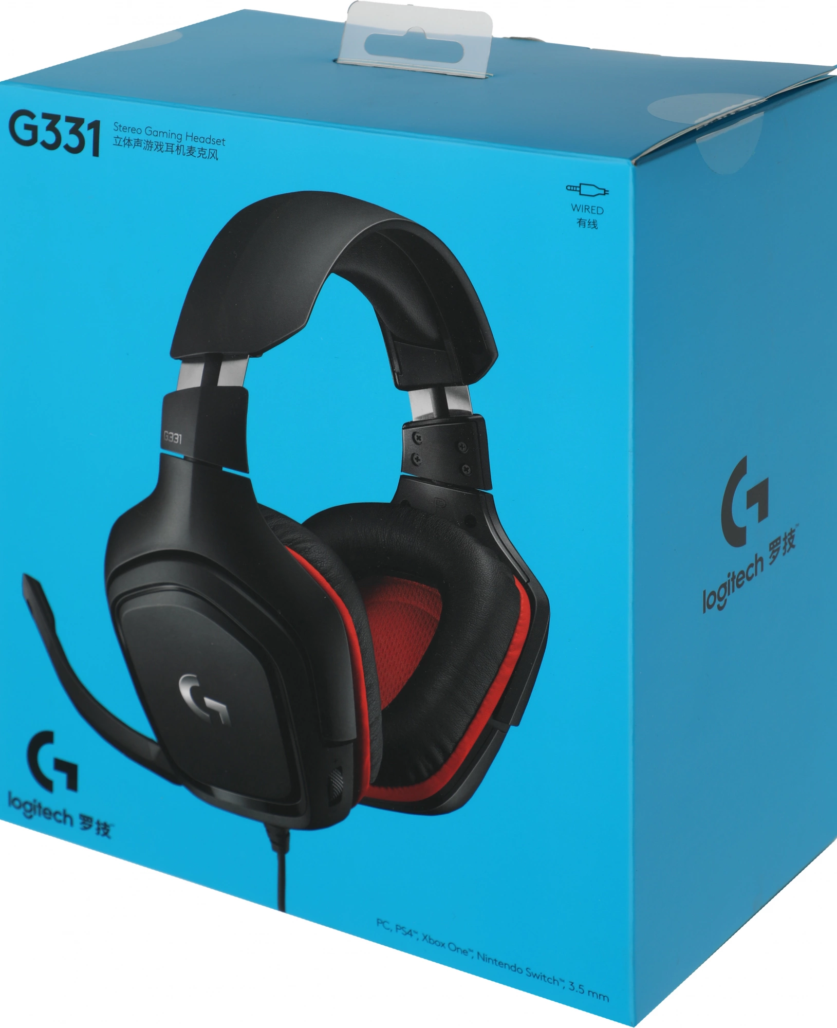 Наушники с микрофоном Logitech G331 черный/красный 2м мониторные оголовье (981-000758)