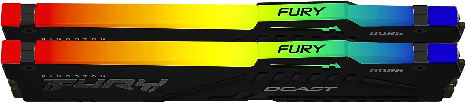 Память DDR5 2x32Gb 5600MHz Kingston KF556C40BBAK2-64 Fury Beast Black RGB RTL Gaming PC5-44800 CL40 DIMM 288-pin 1.25В dual rank с радиатором Ret