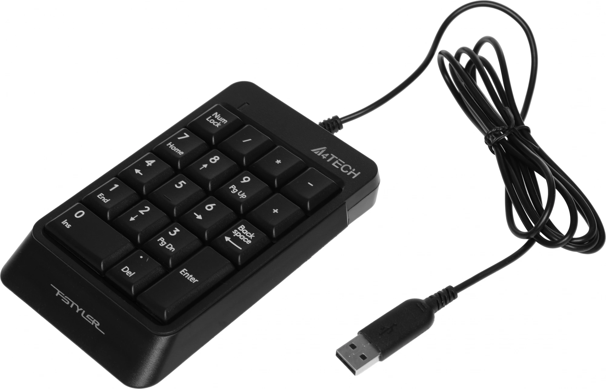 Числовой блок A4Tech FK13P черный USB slim для ноутбука (FK13P BLACK) кабель 1.5м