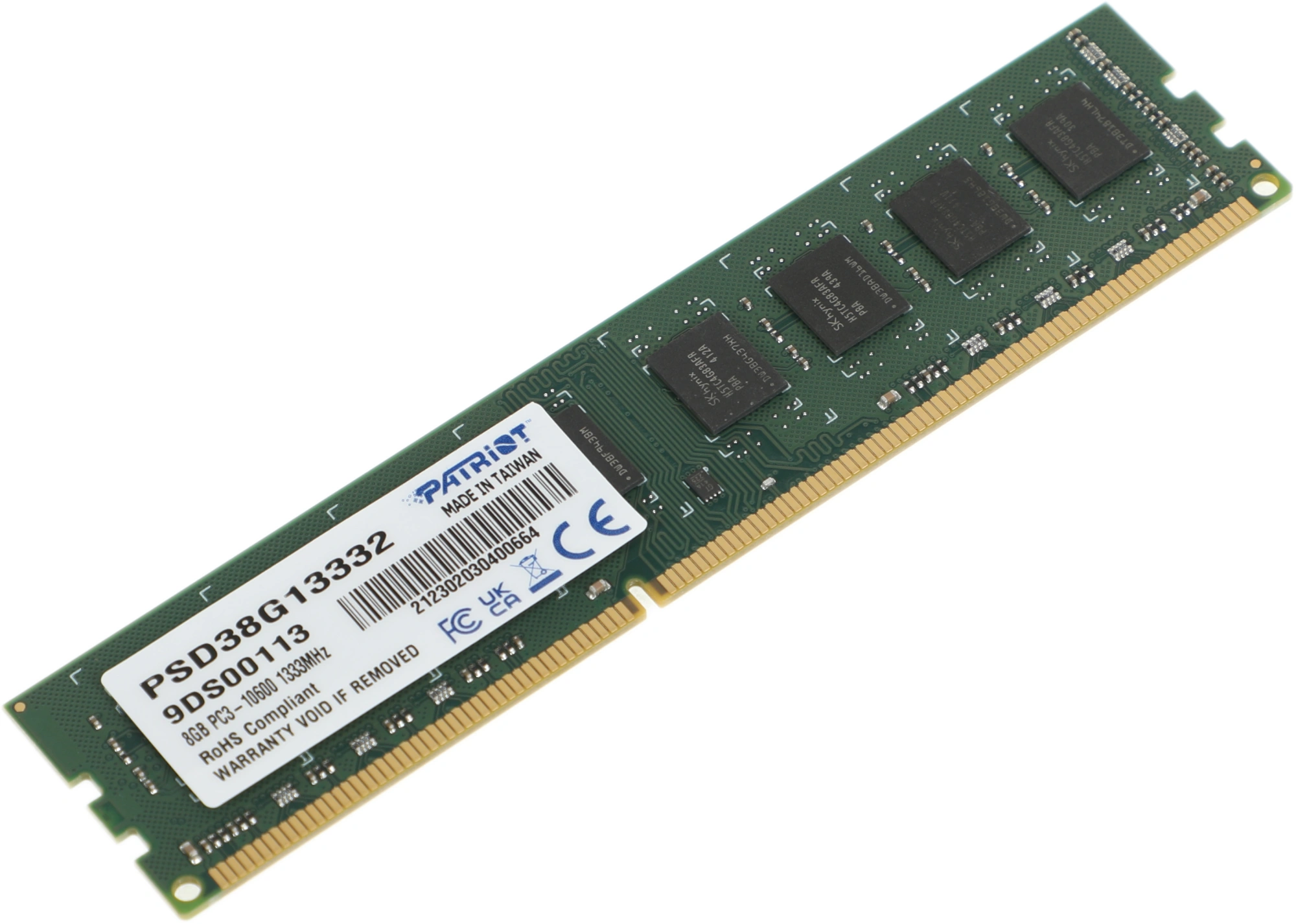 Память DDR3 8Gb 1333MHz Patriot PSD38G13332 RTL PC3-10600 CL9 DIMM 240-pin 1.5В dual rank Ret