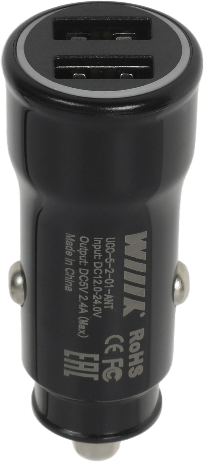 Автомобильное зар./устр. Wiiix UCC-5-2-01-ANT 2.4A (PD) 2xUSB универсальное черный