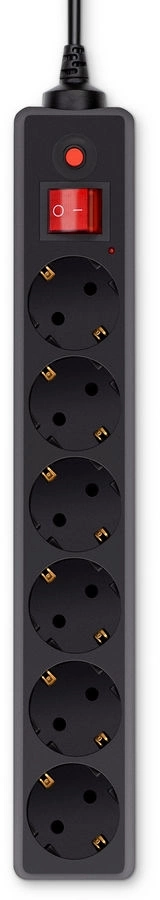 Сетевой фильтр Buro 600SH-16-3-B 3м (6 розеток) черный (коробка)