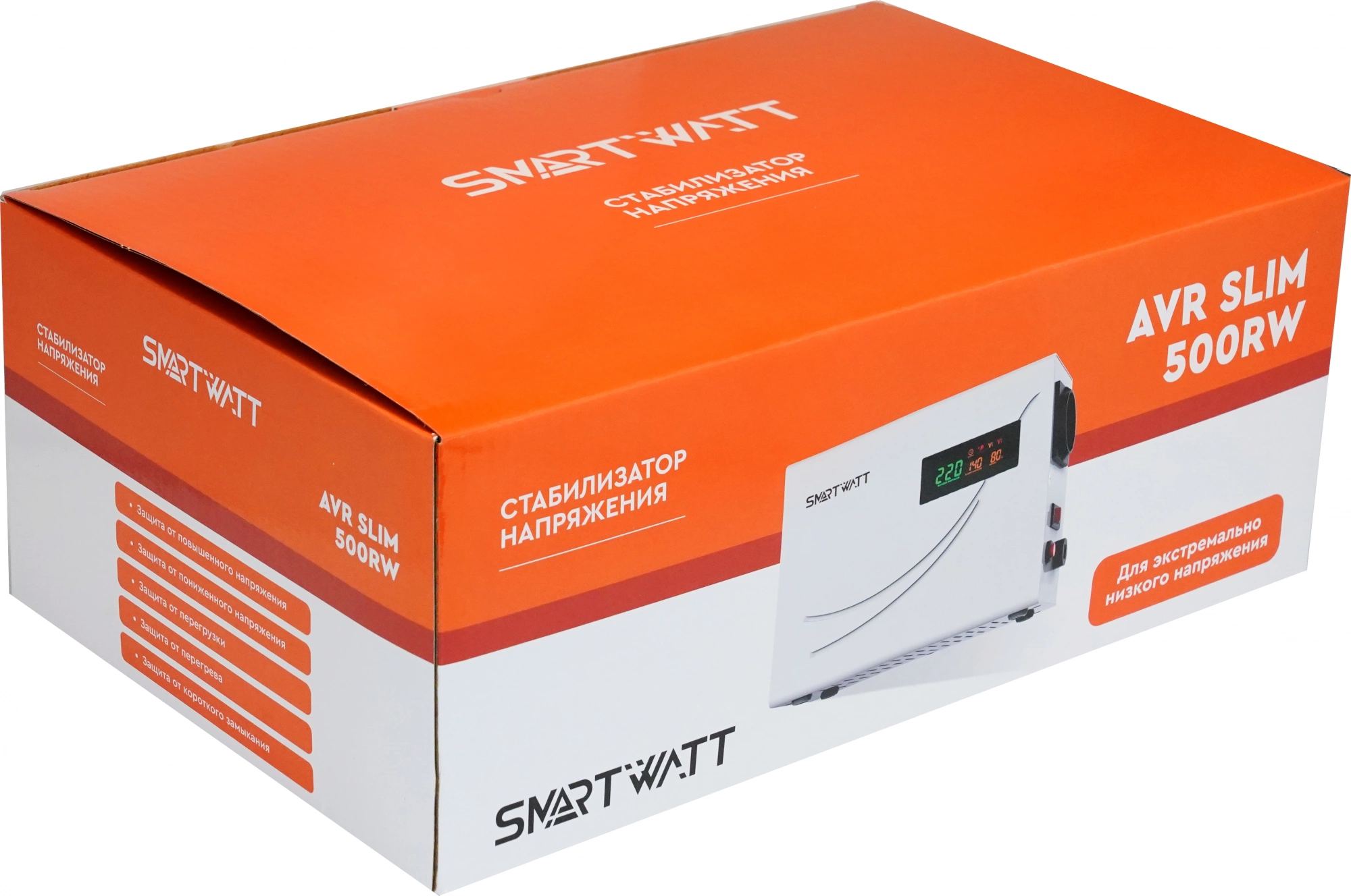 Стабилизатор напряжения Smartwatt AVR Slim 500RW 500ВА белый
