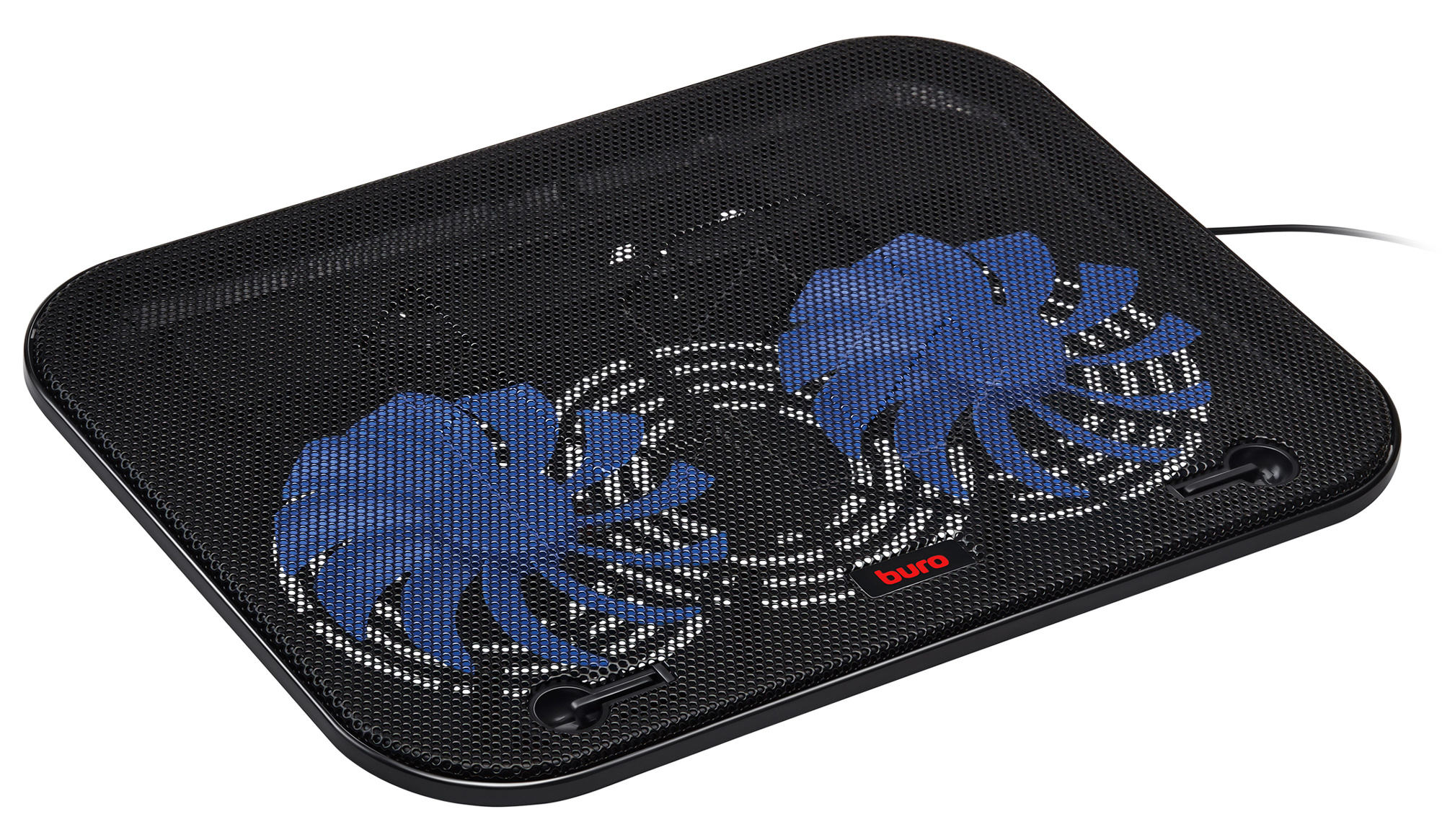 Подставка для ноутбука Buro BU-LCP140-B214H 14" 338x255x22мм 1xUSB 2x 140ммFAN 480г металлическая сетка/пластик черный
