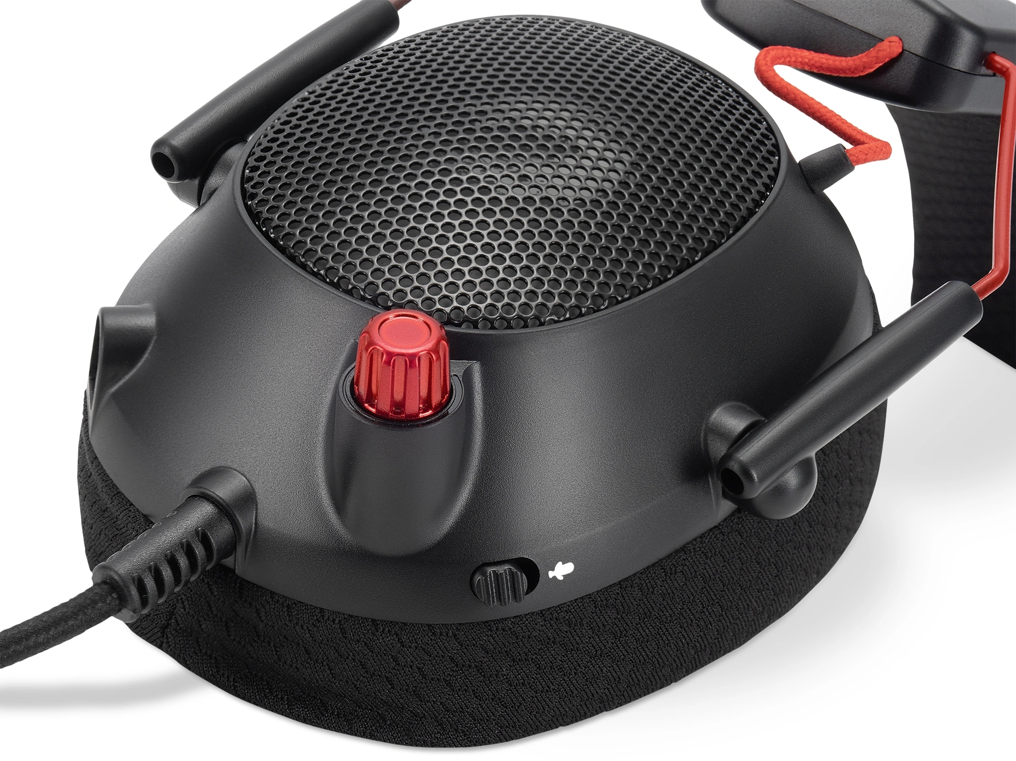 Наушники с микрофоном Оклик HS-L305G черный/красный 2м мониторные оголовье (2060511)