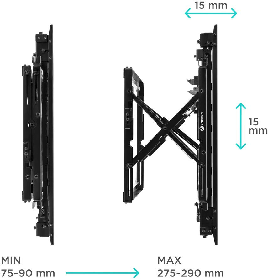 Кронштейн для телевизора Onkron PRO7G черный 50"-70" макс.50кг настенный наклонно-выдвижной
