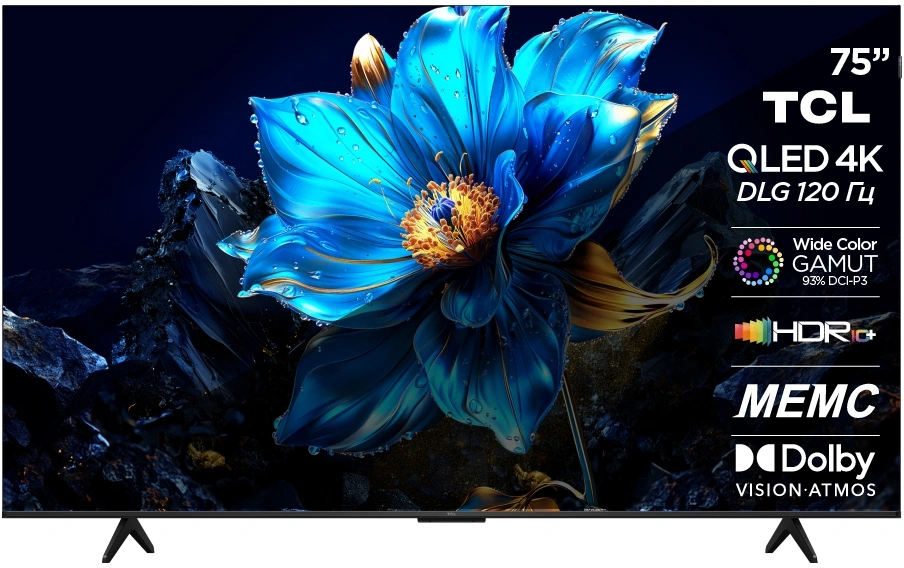 Телевизор QLED TCL 75" 75P7K черный 4K Ultra HD 60Hz DVB-T DVB-T2 DVB-C DVB-S DVB-S2 USB WiFi Smart TV
