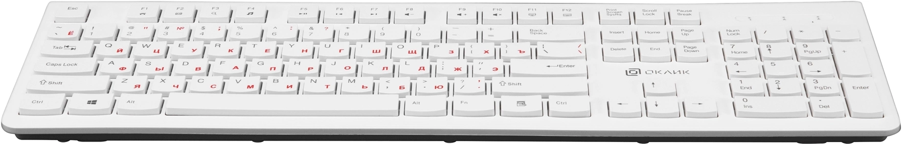 Клавиатура Оклик 505M белый USB slim