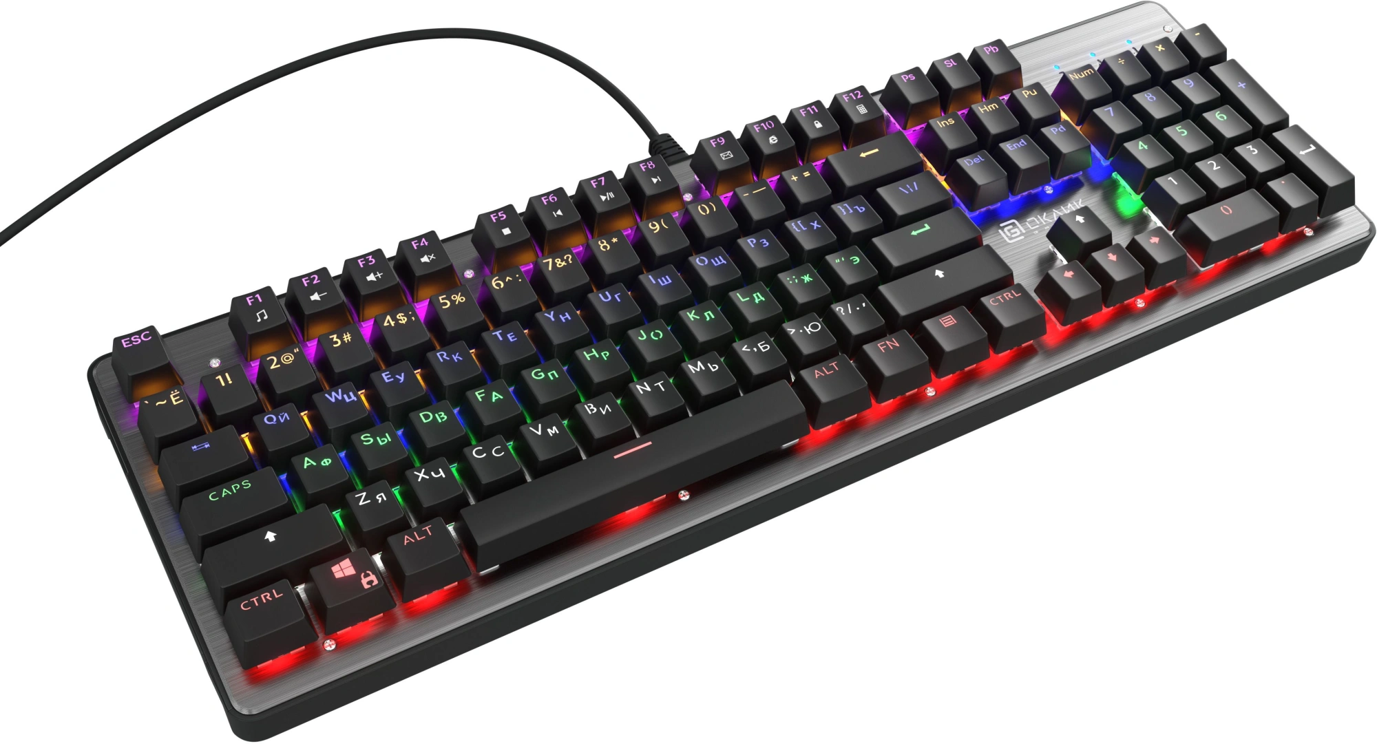 Клавиатура Оклик 970G Dark Knight механическая черный/серебристый USB for gamer LED