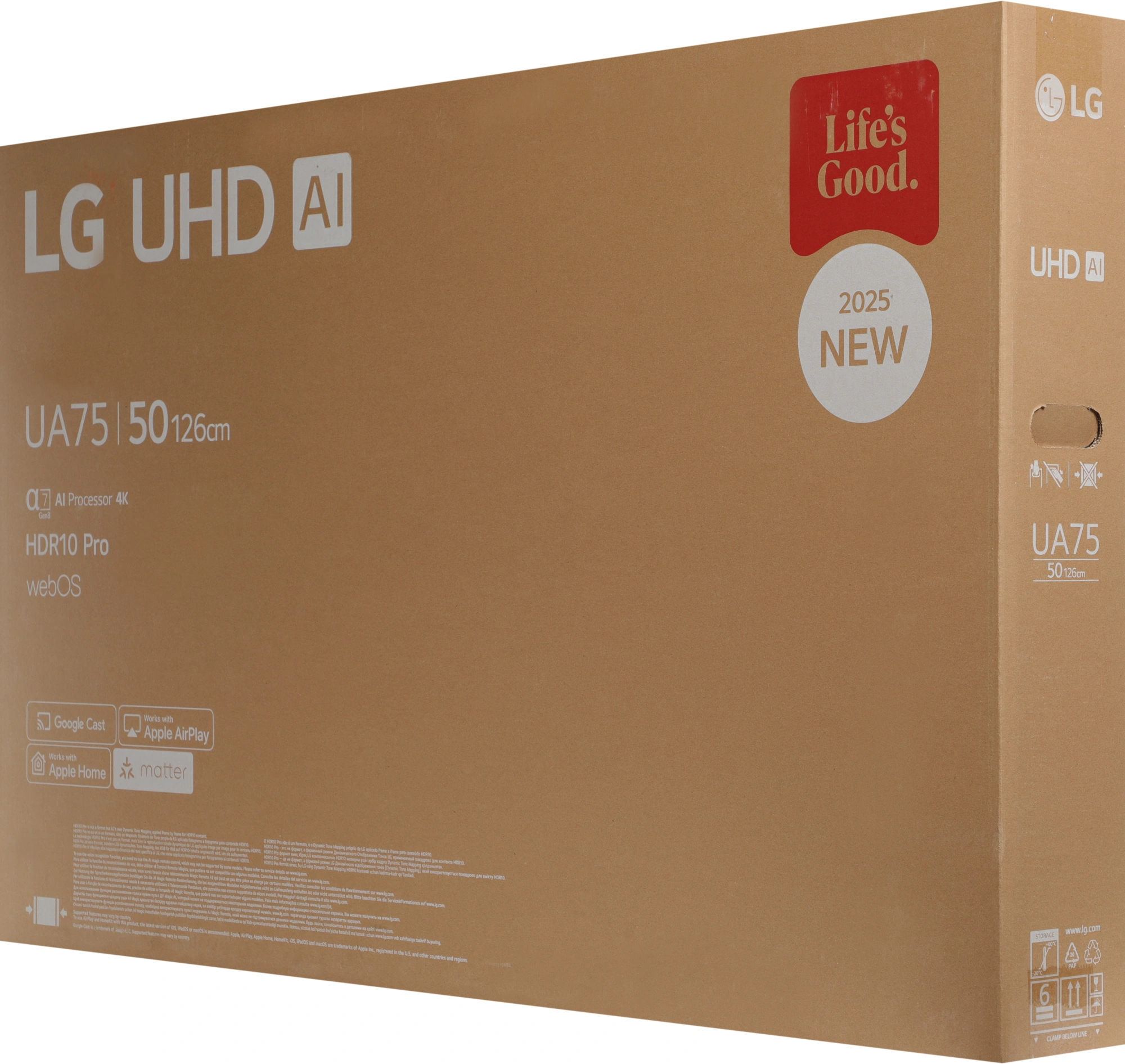Телевизор LED LG 50" 50UA75009LA.ARUG черный 4K Ultra HD 60Hz DVB-T DVB-T2 DVB-C DVB-S DVB-S2 USB WiFi Smart TV