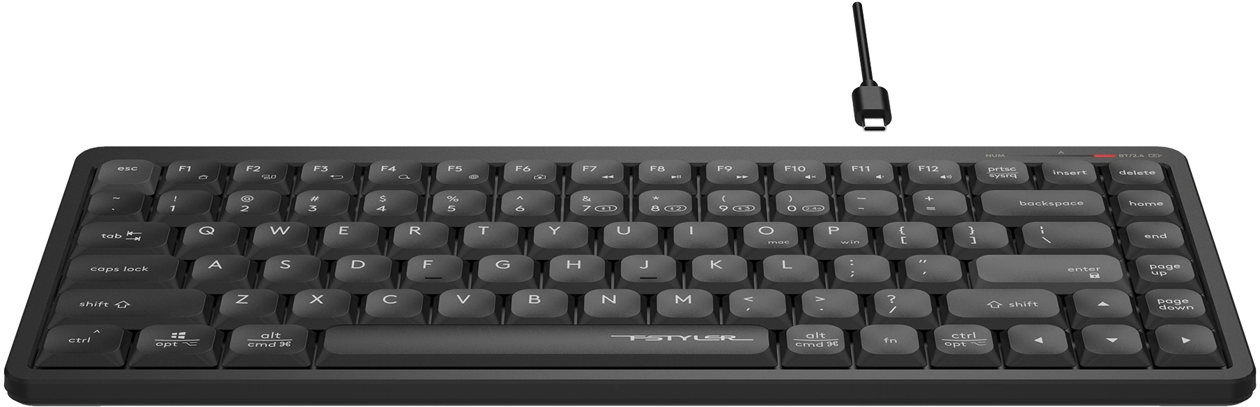 Клавиатура A4Tech Fstyler FBX53C черный USB беспроводная BT/Radio slim Multimedia (FBX53C)
