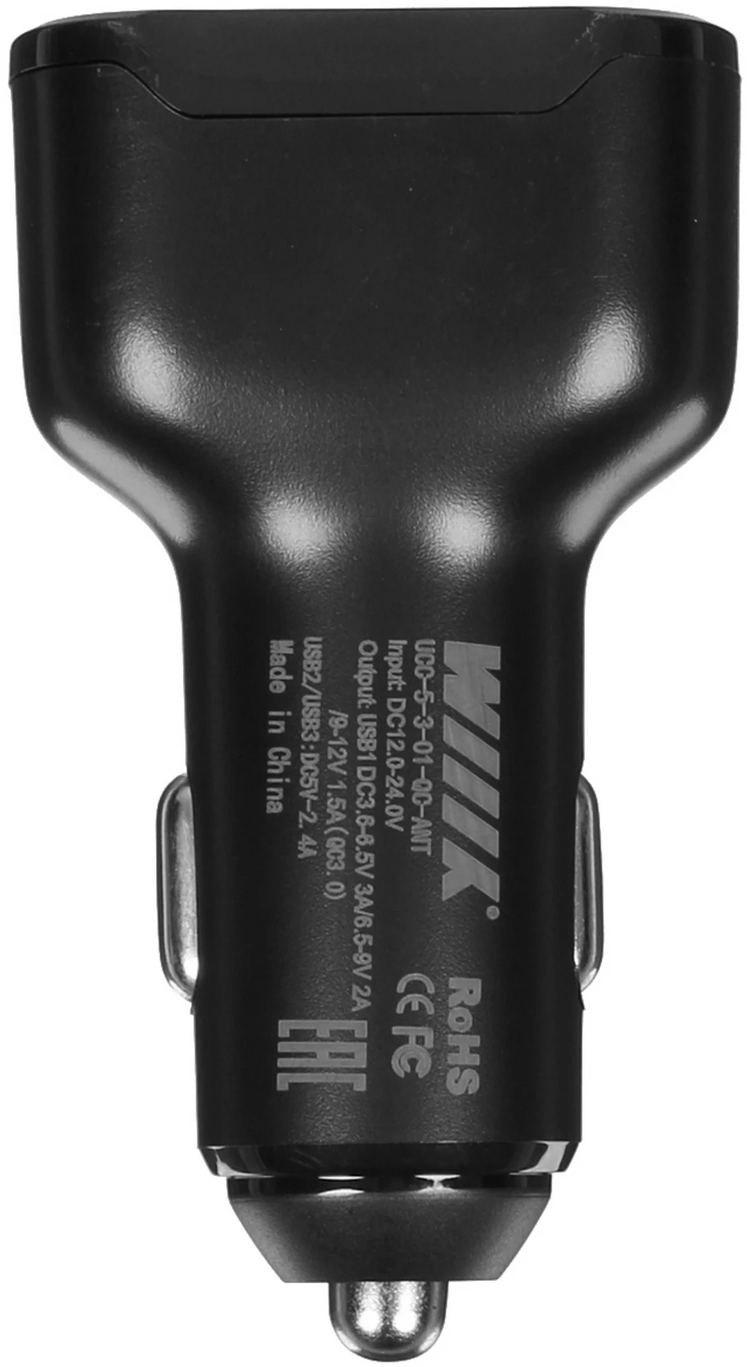 Автомобильное зар./устр. Wiiix UCC-5-3-01-QC-ANT 2.1A (QC) 3xUSB универсальное черный
