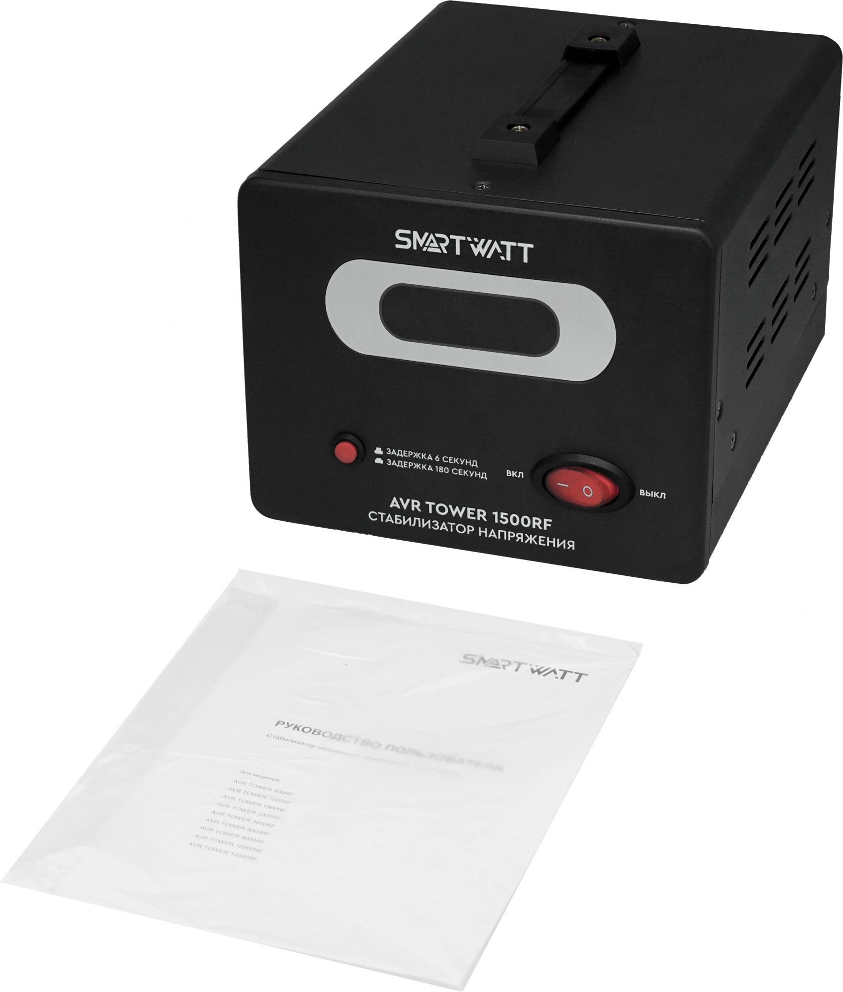 Стабилизатор напряжения Smartwatt AVR Tower 1500RF 1500ВА черный