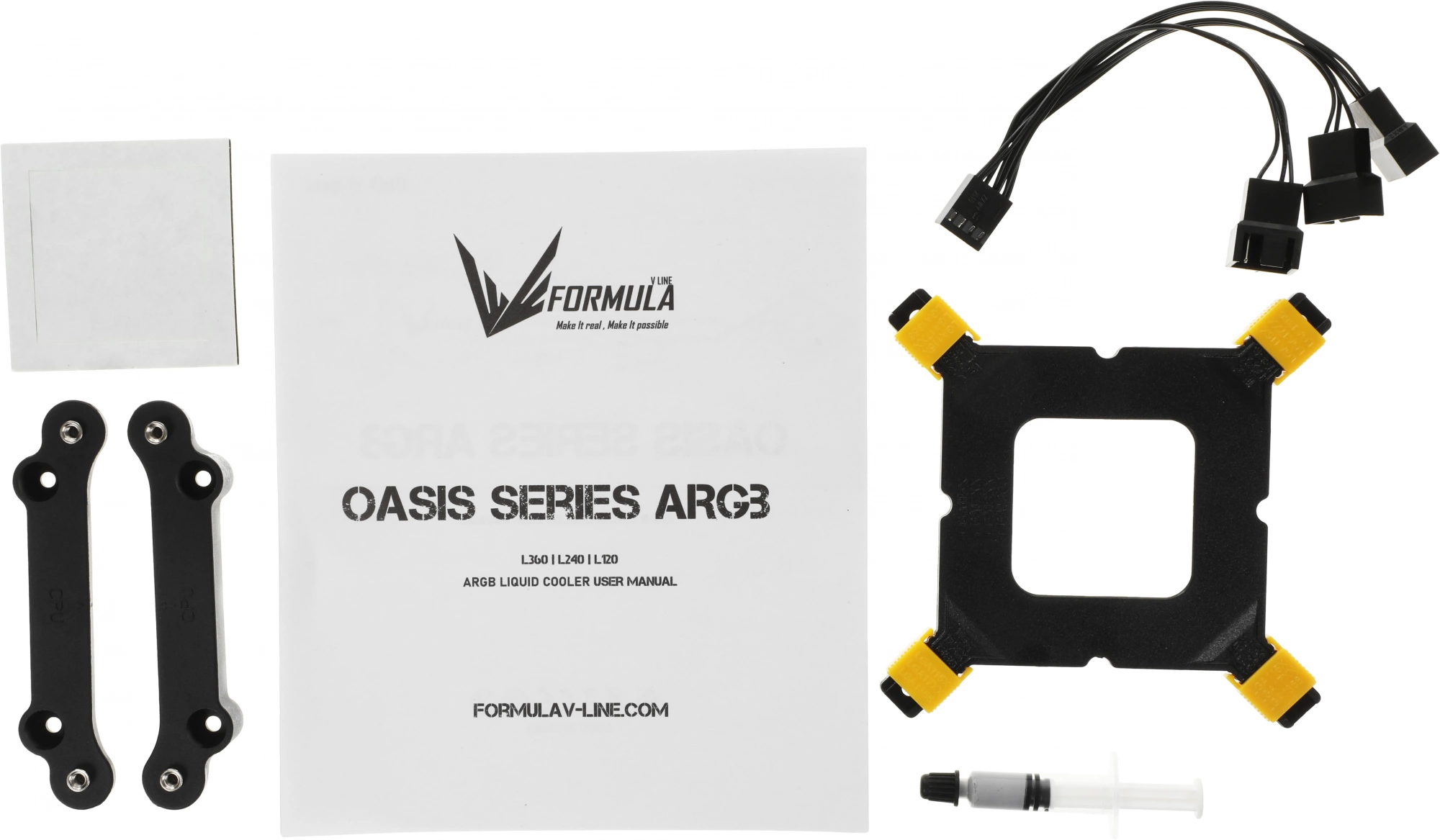 Система водяного охлаждения Formula Oasis L360 ARGB Soc-AM5/AM4/1200/2066/1700/1851 черный 4-pin 1-27dB Al+Cu 360W Ret (OASIS L360 ARGB BK)