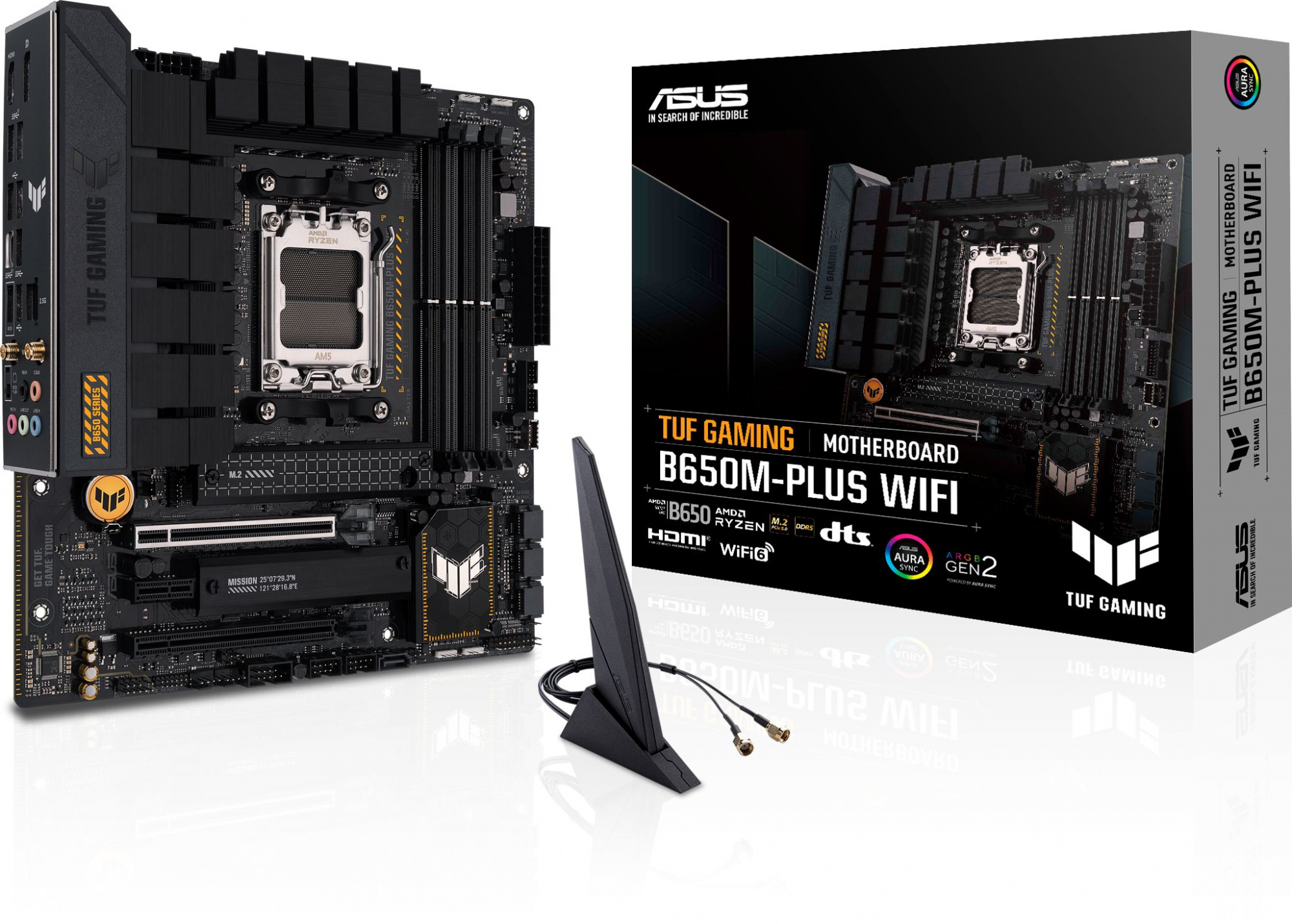 Материнская плата Asus TUF GAMING B650M-PLUS WIFI Socket AM5 AMD B650 4xDDR5 mATX AC`97 8ch(7.1) 2.5Gg RAID+HDMI+DP