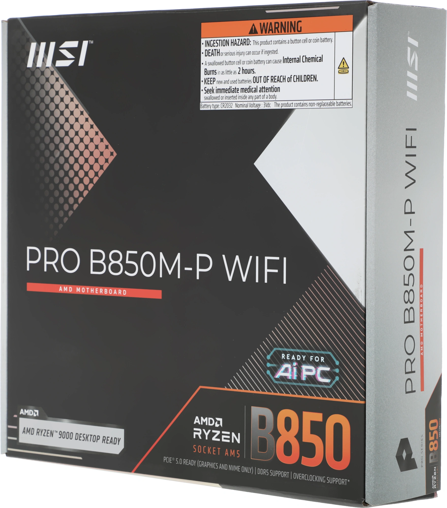Материнская плата MSI PRO B850M-P WIFI Socket AM5 AMD B850 4xDDR5 mATX AC`97 8ch(7.1) 5Gigabit RAID+HDMI+DP