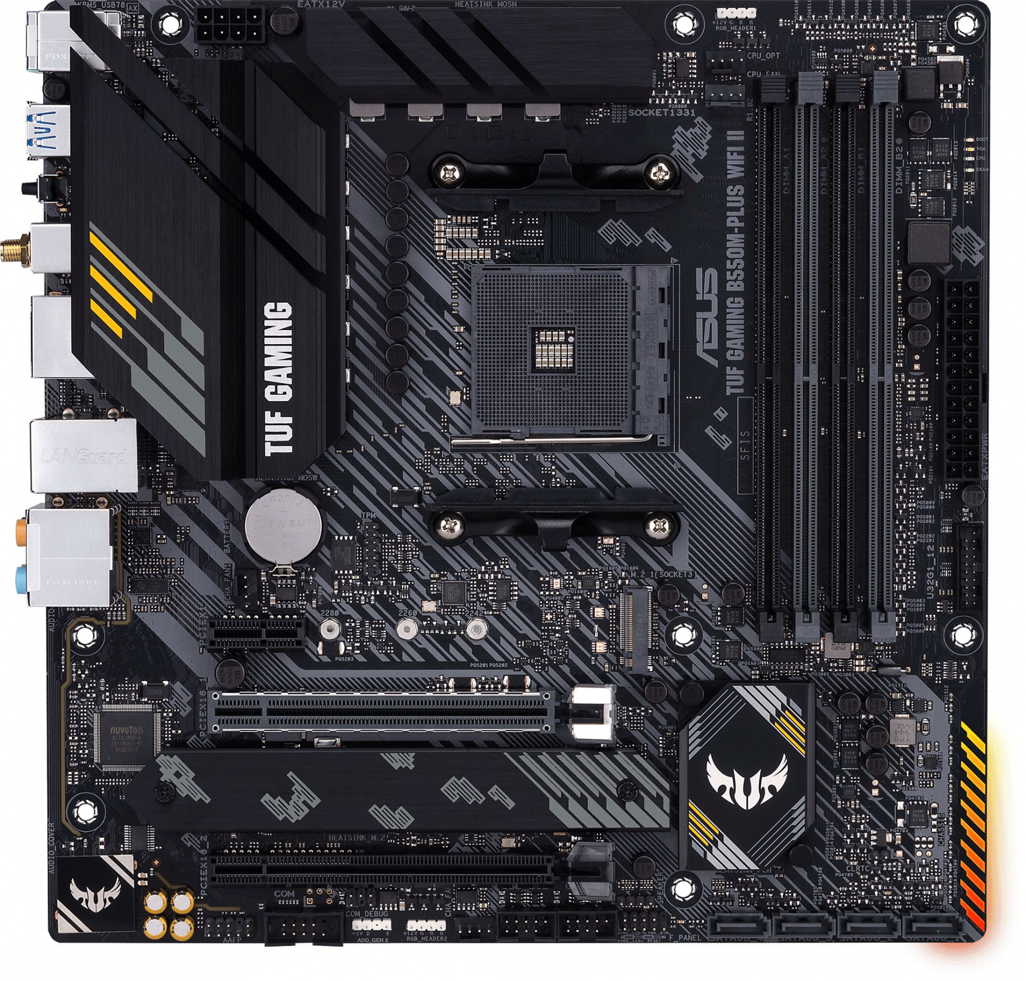 Материнская плата Asus TUF GAMING B550M-PLUS WIFI II Soc-AM4 AMD B550 4xDDR4 mATX AC`97 8ch(7.1) 2.5Gg RAID+HDMI+DP