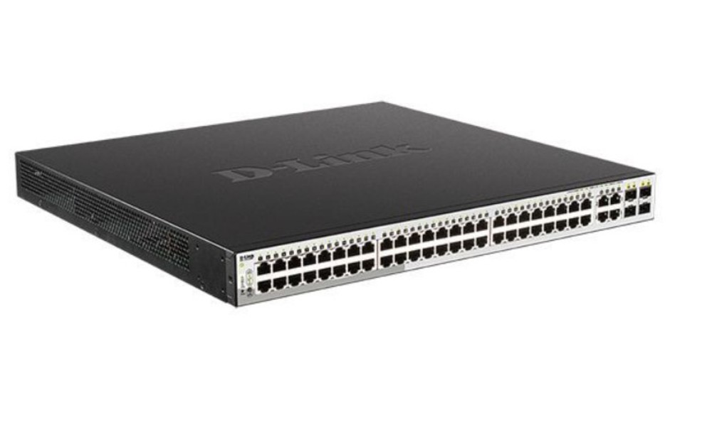 DGS-1210-52MP/F4A PROJ Настраиваемый L2 коммутатор с 48 портами 10/100/1000Base-T и 4 комбо-портами 100/1000Base-T/SFP (48 портов PoE 802.3af/at, PoE-бюджет 370 Вт) D-Link
