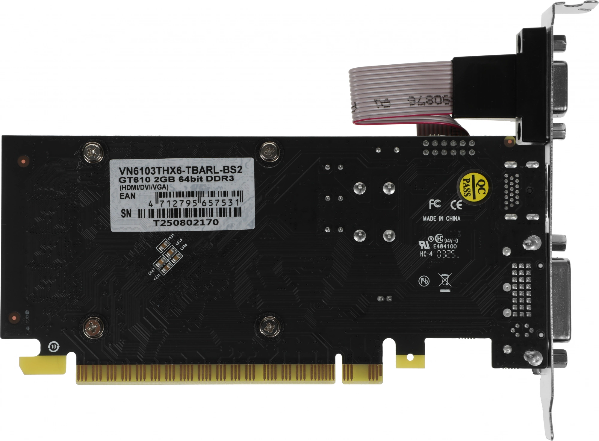 Видеокарта Biostar PCI-E 2.0 GeForce GT610 NVIDIA GeForce GT 610 2Gb 64bit DDR3 700/1333 DVIx1 HDMIx1 CRTx1 HDCP Ret low profile