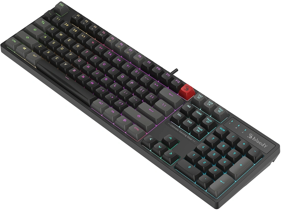 Клавиатура A4Tech Bloody B230N черный USB Multimedia for gamer LED (B230N) кабель 1.8м