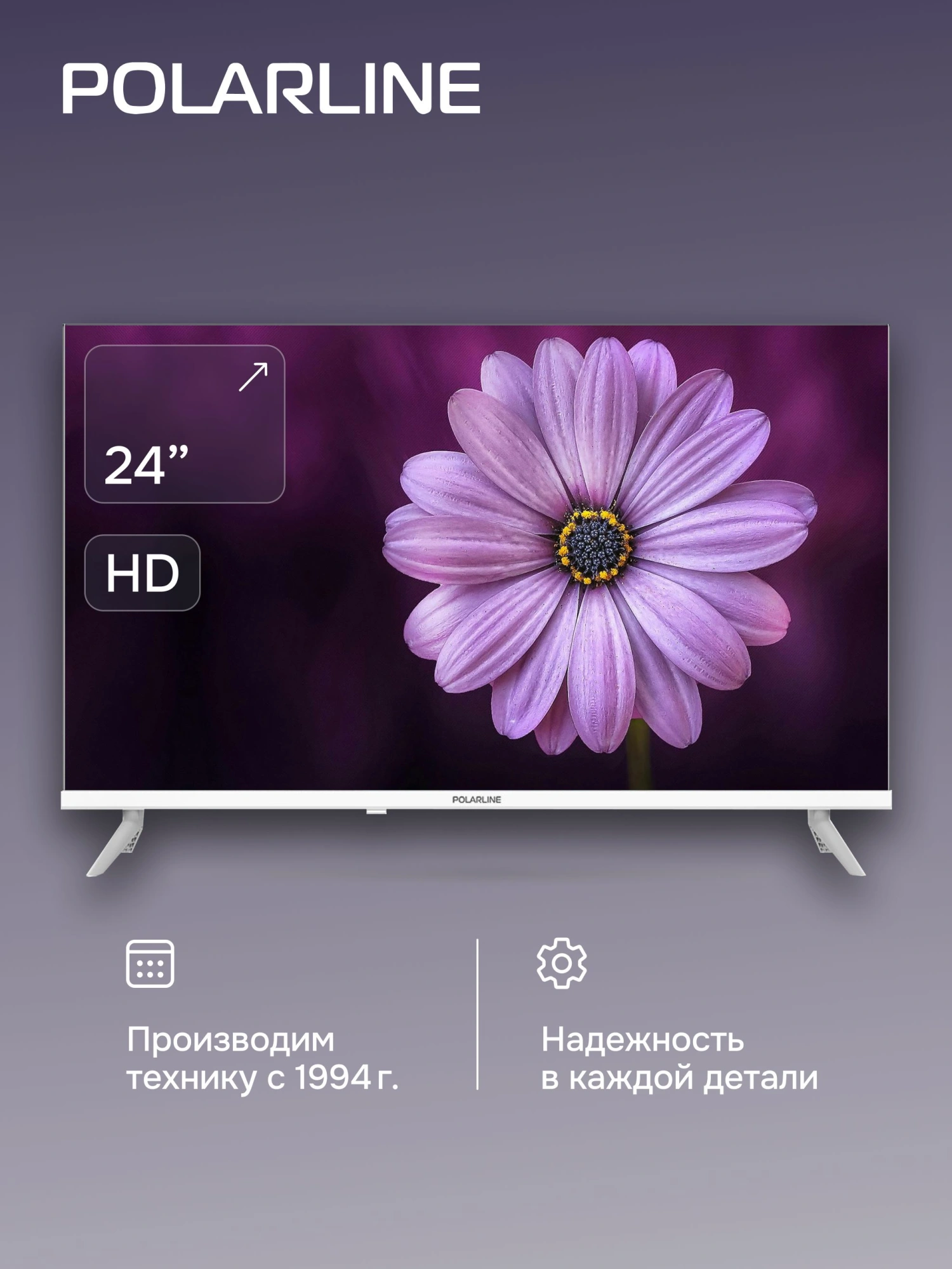 Телевизор LED PolarLine 24" 24PL52TC белый HD 60Hz DVB-T DVB-T2 DVB-C DVB-S2 USB (RUS)