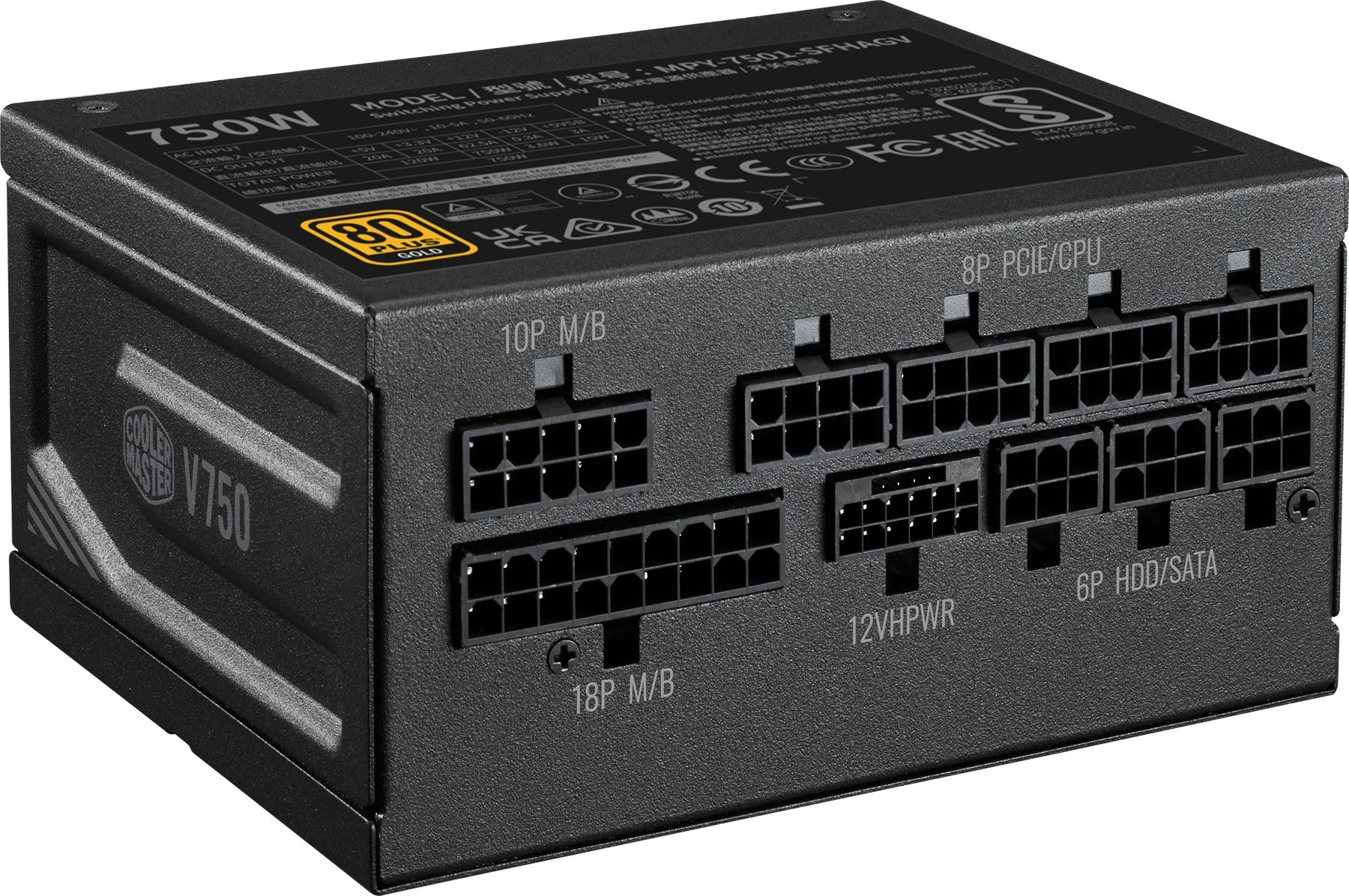 Блок питания Cooler Master SFX 750W V750 Gen.5 80+ gold 24pin APFC 120mm fan 8xSATA Cab Manag RTL