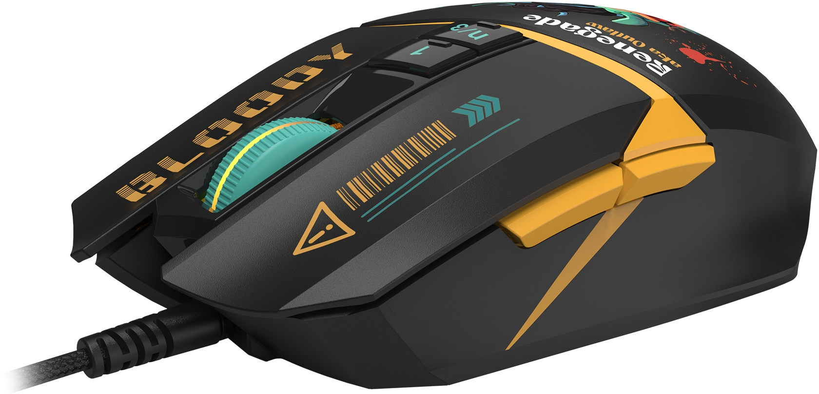 Мышь A4Tech Bloody W63 Max Renegade черный/рисунок оптическая 12000dpi USB (W63 MAX)