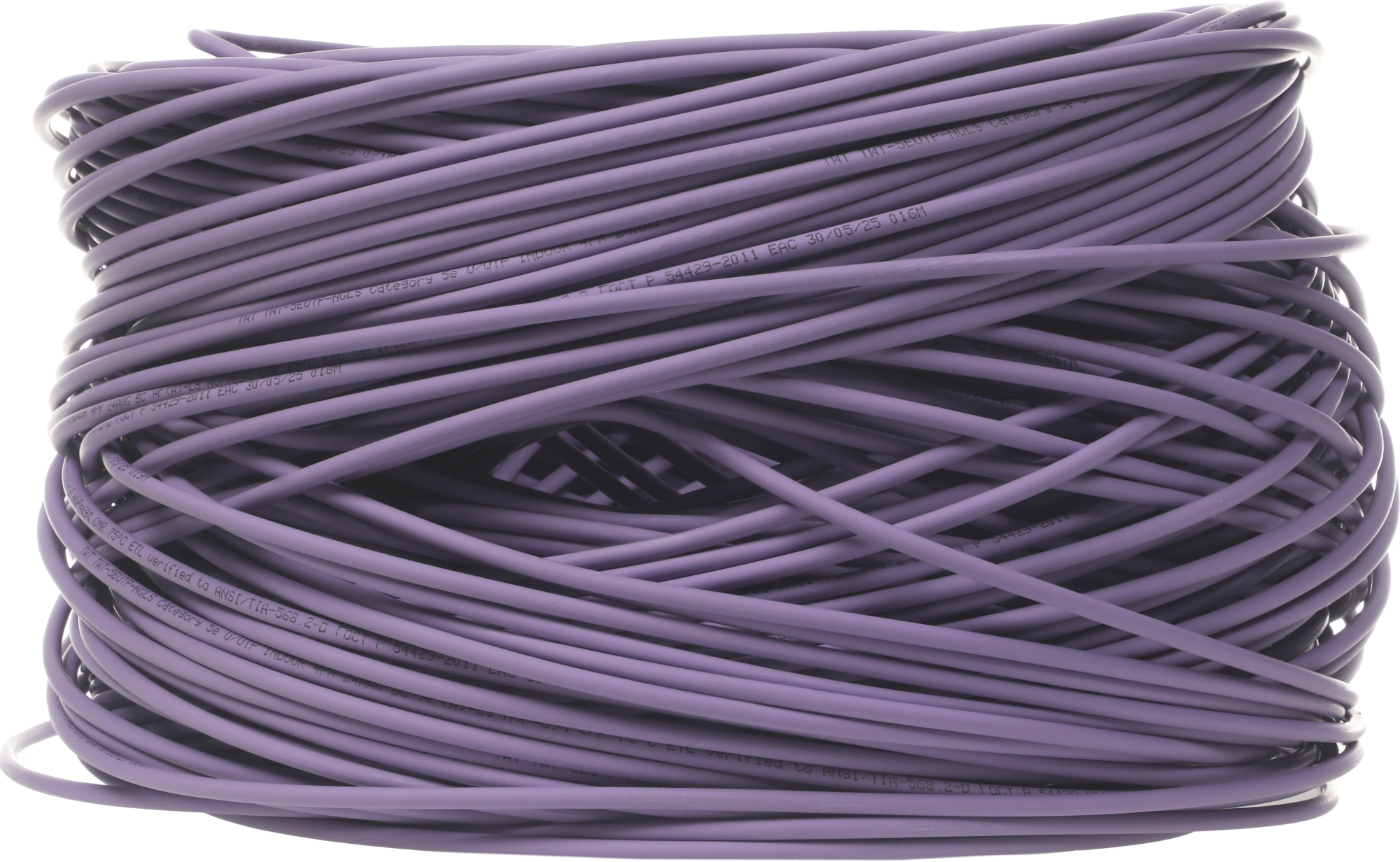 Кабель информационный Lanmaster TWT-5EUTP-NGLS кат.5E UTP 4 пары 24AWG PVC внутренний 305м фиолетовый