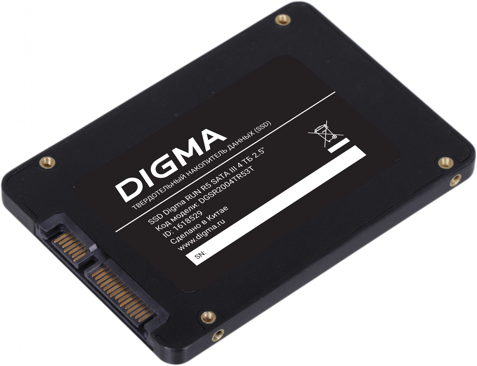 Накопитель SSD Digma SATA-III 4TB DGSR2004TR53T Run R5 2.5"