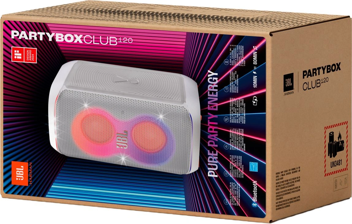 Минисистема Hi-Fi JBL PartyBox Club 120 белый 160Вт USB BT