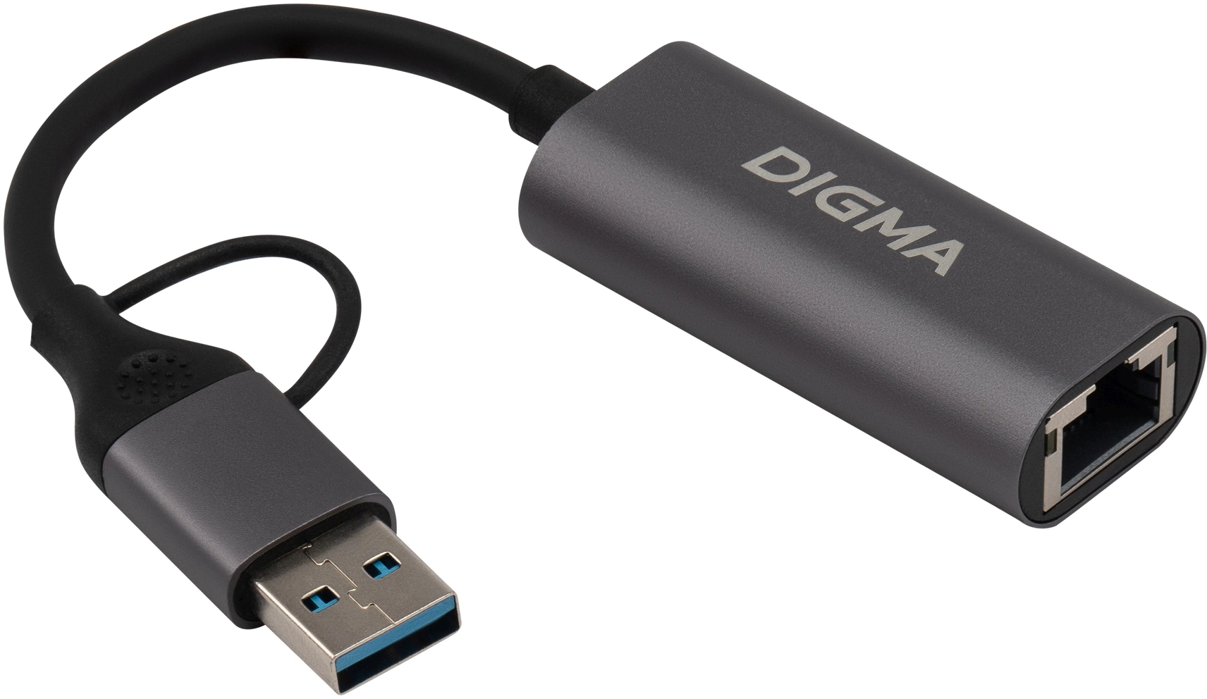Сетевой адаптер Gigabit Ethernet Digma DLA-GEUC01 USB 3.0