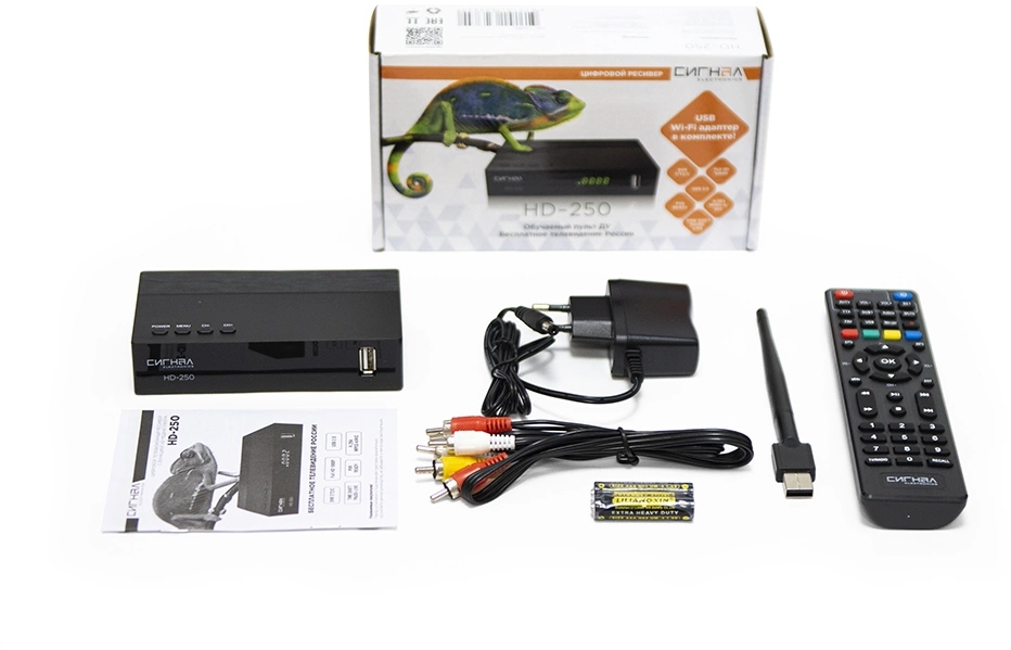 Ресивер DVB-T2 Сигнал Эфир HD-250 черный
