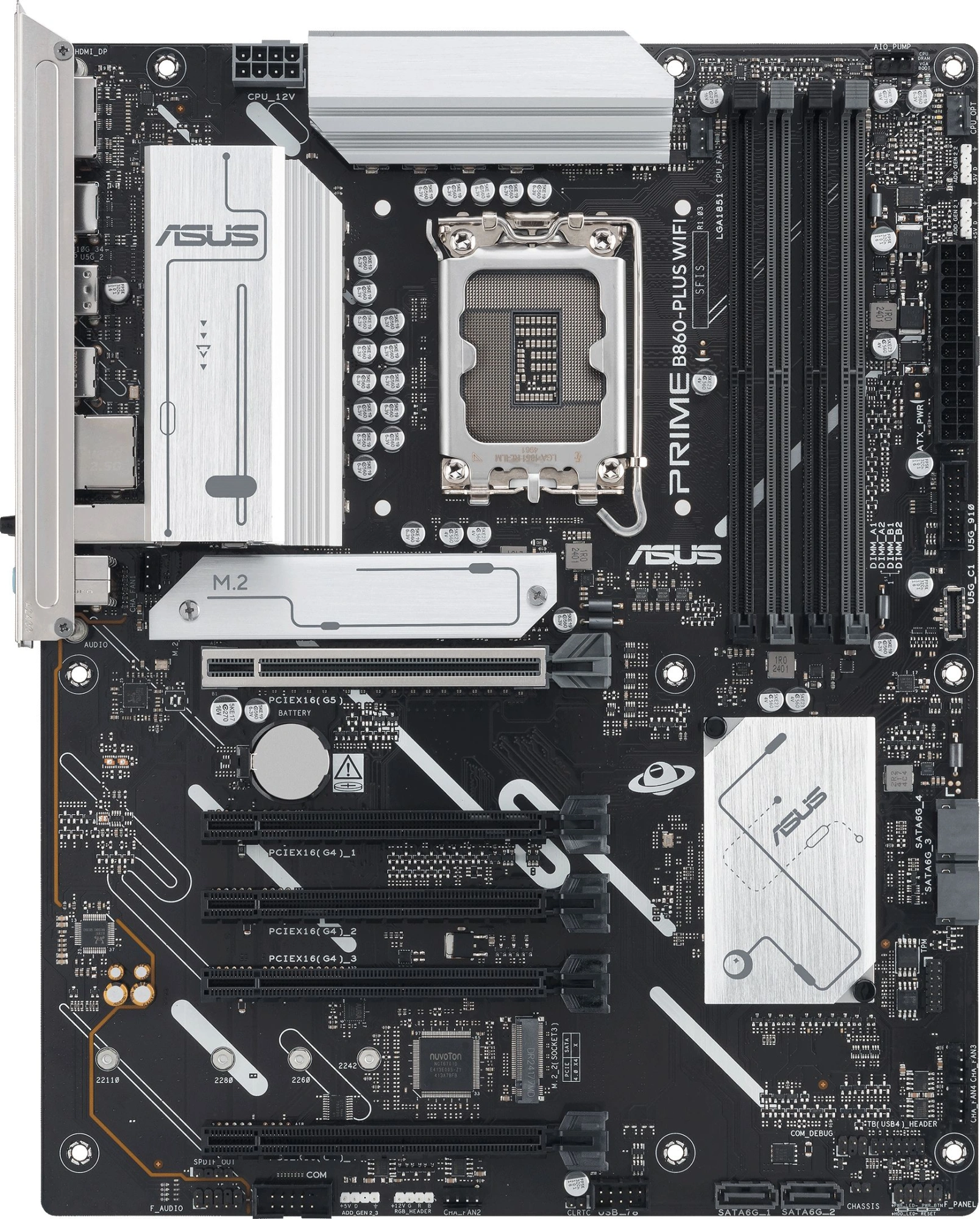 Материнская плата Asus PRIME B860-PLUS WIFI Soc-1851 Intel B860 4xDDR5 ATX AC`97 8ch(7.1) 2.5Gg RAID+HDMI+DP