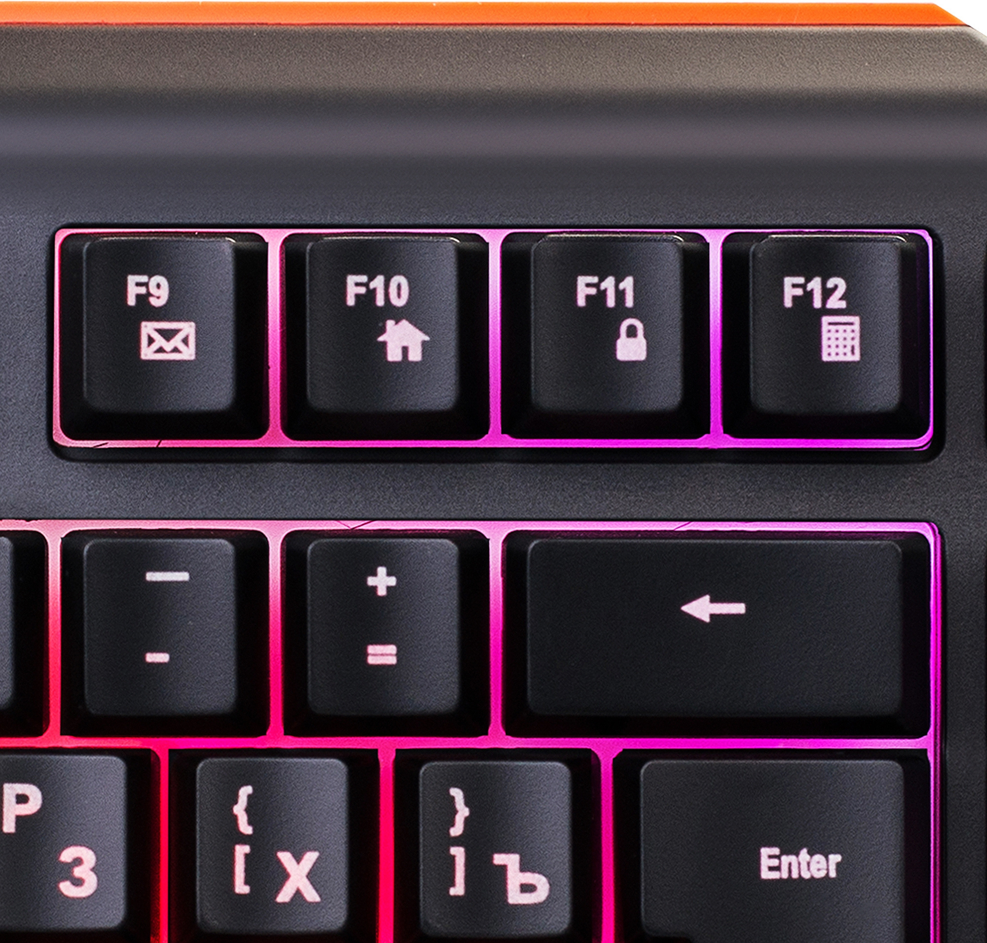 Клавиатура Оклик 717G BLACK DEATH черный/оранжевый USB Multimedia for gamer LED (476395)