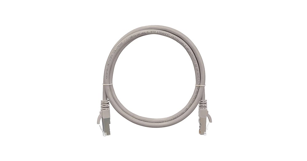 NMC-PC4SD55B-001-GY - Коммутационный шнур NIKOMAX F/UTP 4 пары, Кат.5е (Класс D), 100МГц, 2хRJ45/8P8C, T568B, заливной, с защитой защелки, многожильный, BC (чистая медь), 26AWG (7х0,165мм), PVC нг(А), серый, 0,15м