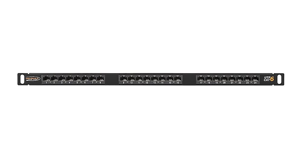 NMC-RP24UE2-HU-BK  Неэкранированная патч-панель NIKOMAX, 24 порта, 19", 0,5U, категория 5e