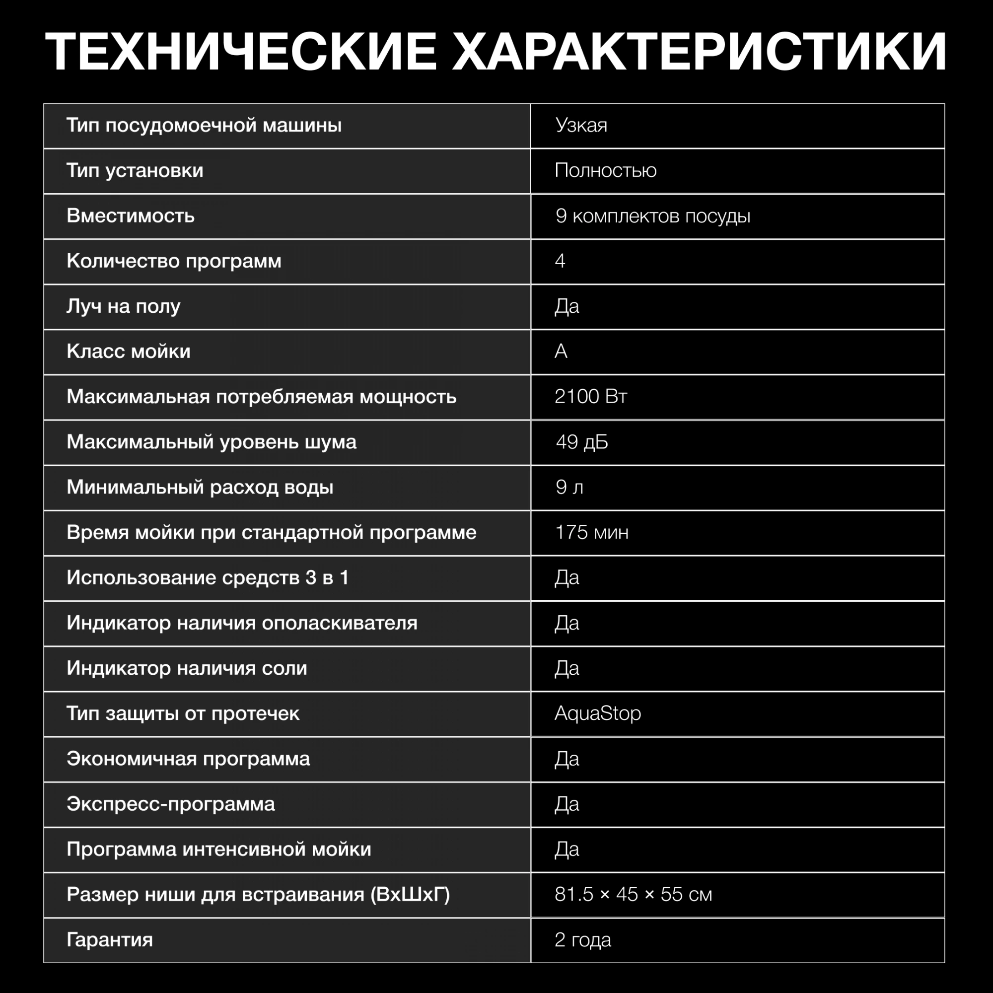Посудомоечная машина встраив. Hyundai HBD 441 2100Вт узкая серебристый