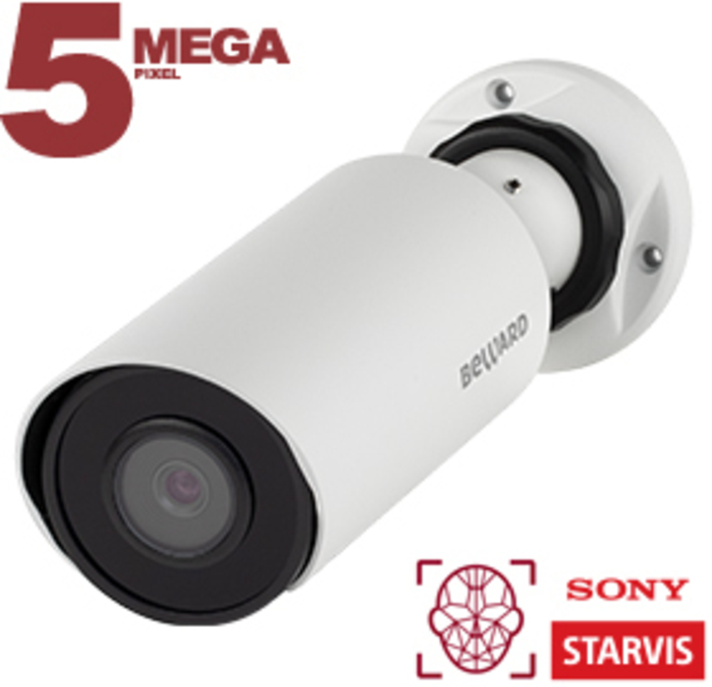 SV3218R2 2.8 - 5 Мп IP камера Beward, 1/2.8'' КМОП Sony Starvis, 0.006 лк (день)/0.003лк (ночь), 2xWDR до 120 дБ, 3 потока, H.265/H.264/MJPEG, 2592x1944, до 60к/c, объектив 2.8мм