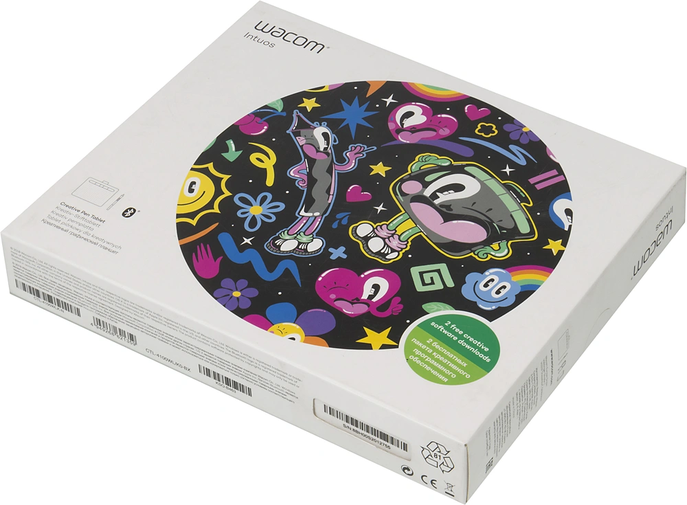 Графический планшет Wacom Intuos S CTL-4100WLK-N Bluetooth/USB черный