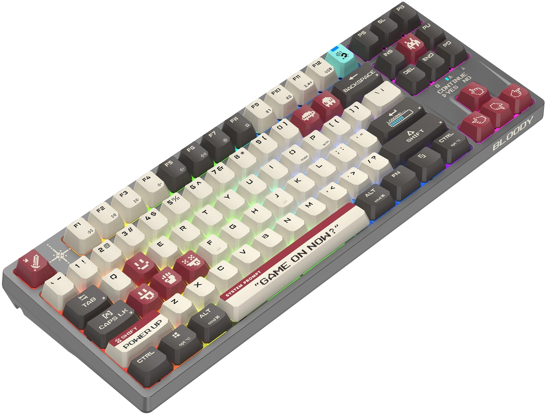 Клавиатура A4Tech WS87 механическая серый/красный USB беспроводная BT/Radio for gamer LED