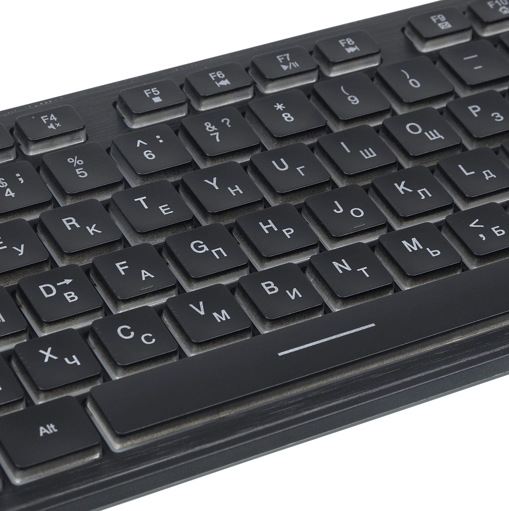 Клавиатура Оклик 550ML черный USB slim Multimedia LED (1061617)
