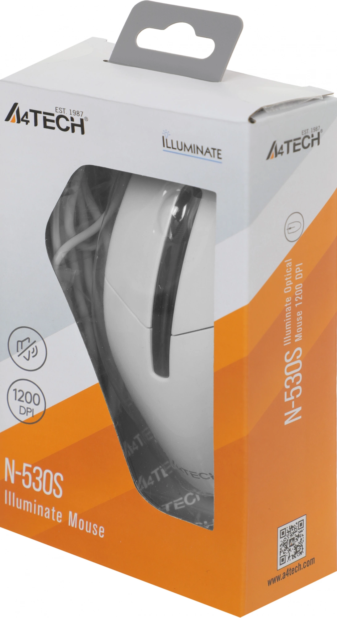 Мышь A4Tech N-530S белый оптическая 1200dpi USB 2but